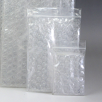 エアーキャップ・エアーパックのチャック袋の詳細写真。プチプチのジップ袋です。