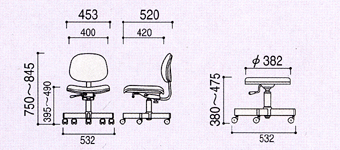 クリーンルーム用のチェアー椅子（イス）です。