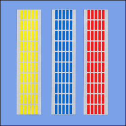 クリーンルーム用マーキングシール・シール・規格サイズ（6x23㎜)色分け識別管理（シリコンフリー不使用）