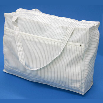 クリーンルーム用バッグは静電気対策が可能で、糸くずが出ない低発塵の帯電防止カバンです。